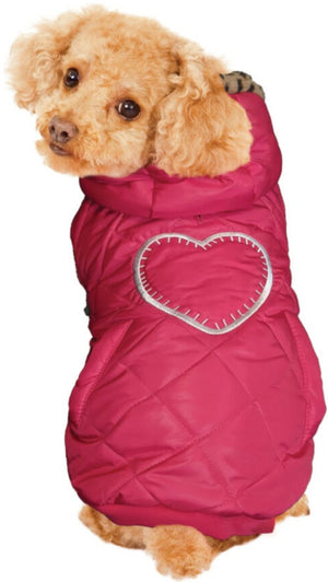 Fashion Pet Girly Puffer Dog Coat Pink - PetMountain.com