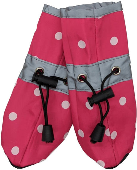 X-Small - 1 count Fashion Pet Polka Dot Dog Rainboots Pink