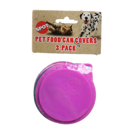3 count Spot Pet Food Can Cover Assorted Colors