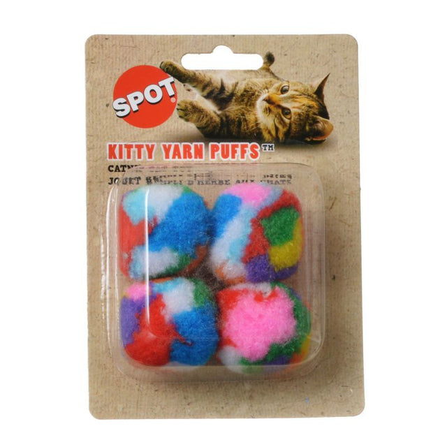Spot Kitty Yarn Puff Balls Cat Toy - PetMountain.com