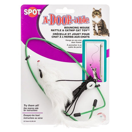 Spot A-Door-Able Bouncing Mouse Rattle and Catnip Mouse Cat Toy - PetMountain.com