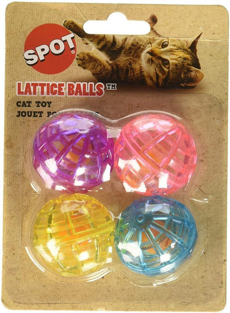 48 count (12 x 4 ct) Spot Lattice Balls Toys for Cats