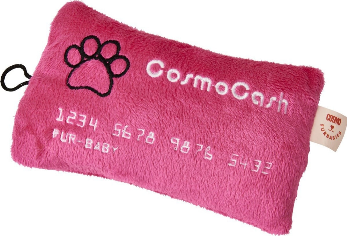 1 count Cosmo Furbabies Credit Card Plush Dog Toy Assorted Colors