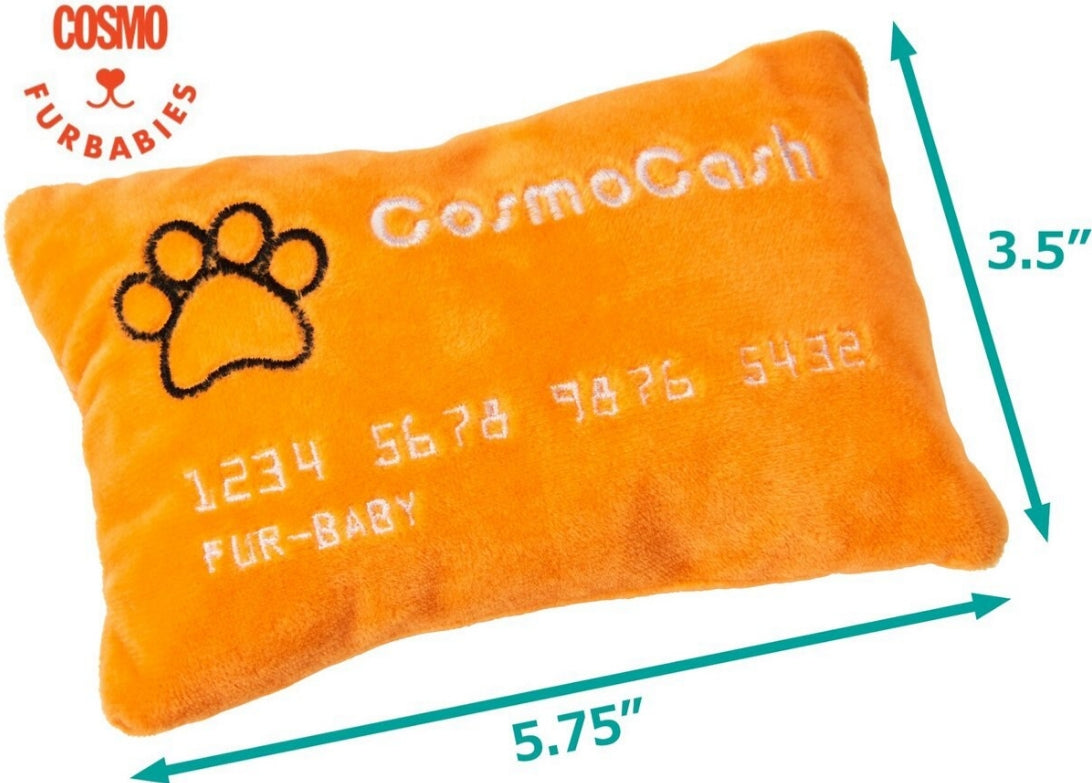 Cosmo Furbabies Credit Card Plush Dog Toy Assorted Colors - PetMountain.com