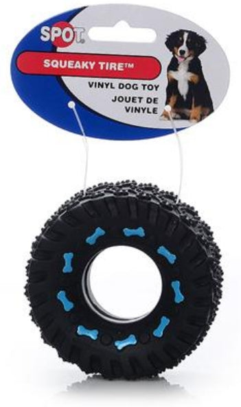 1 count Spot Squeaky Vinyl Tire Dog Toy