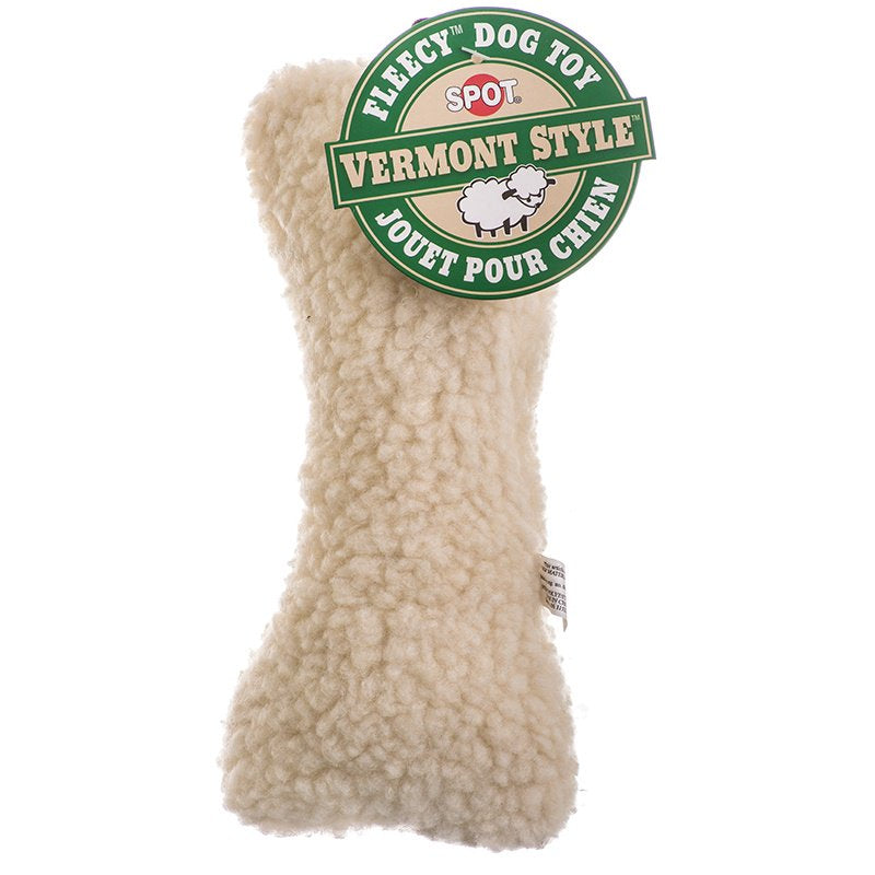 9"L - 3 count Spot Vermont Style Fleecy Dog Toy Bone