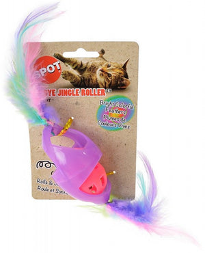 Spot Tie Dye Jingle Roller Cat Toy Assorted Colors - PetMountain.com
