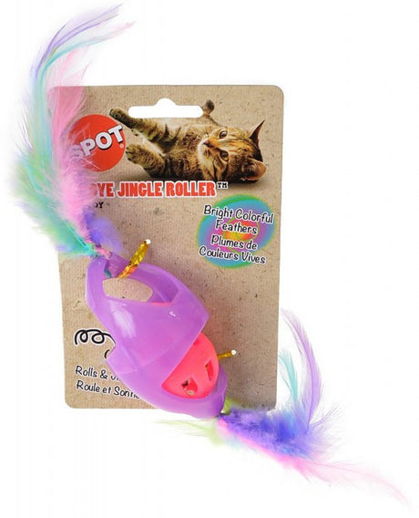 6 count Spot Tie Dye Jingle Roller Cat Toy Assorted Colors