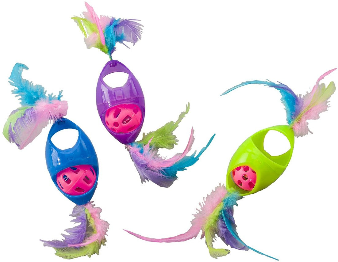 Spot Tie Dye Jingle Roller Cat Toy Assorted Colors - PetMountain.com