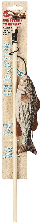 1 count Spot Gone Fishin Teaser Wand Cat Toy Assorted
