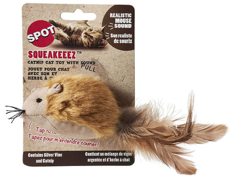 3 count Spot Squeakeeez Mouse Cat Toy Assorted Colors
