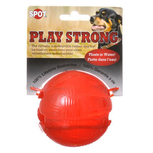 Spot Play Strong Rubber Ball Dog Toy Red - PetMountain.com