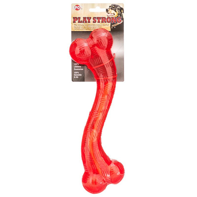 Spot Play Strong Rubber Stick Dog Toy Red - PetMountain.com