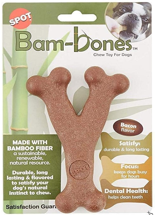 Spot Bambone Wish Bone Bacon Dog Treat Medium - PetMountain.com