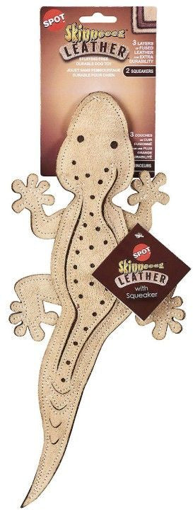 3 count Skinneeez Leather Lizard Dog Toy