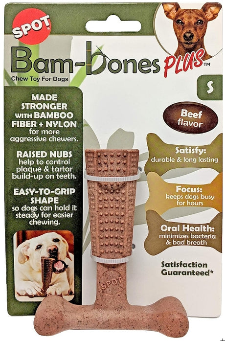 9 count Spot Bambone Plus Beef Dog Chew Toy Small