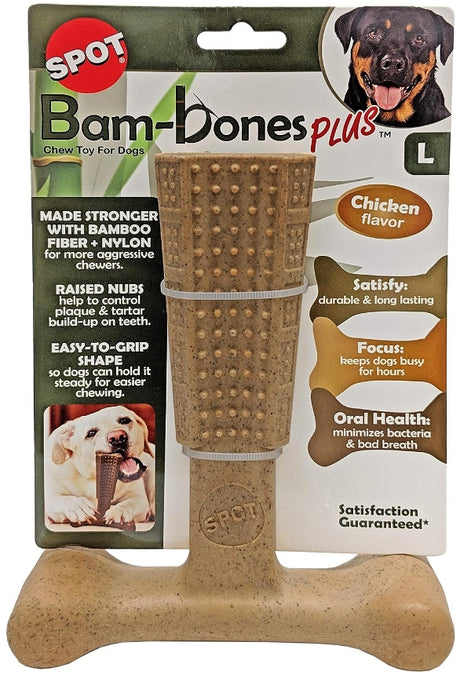 3 count Spot Bambone Plus Chicken Dog Chew Toy Large