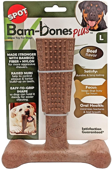 3 count Spot Bambone Plus Beef Dog Chew Toy Large