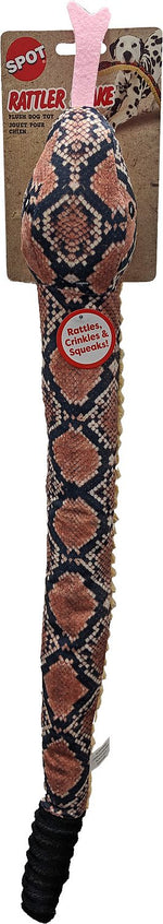 3 count Spot Rattle Snake Plush Dog Toy 24"