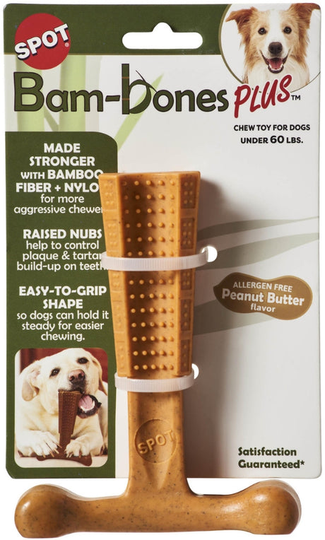 6 count Spot Bambone Plus Peanut Butter Dog Chew Toy Medium
