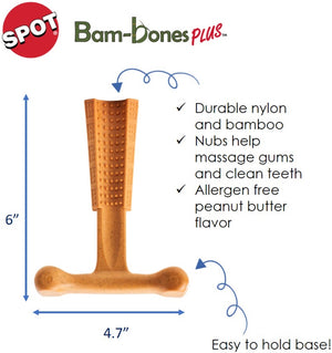 Spot Bambone Plus Peanut Butter Dog Chew Toy Medium - PetMountain.com