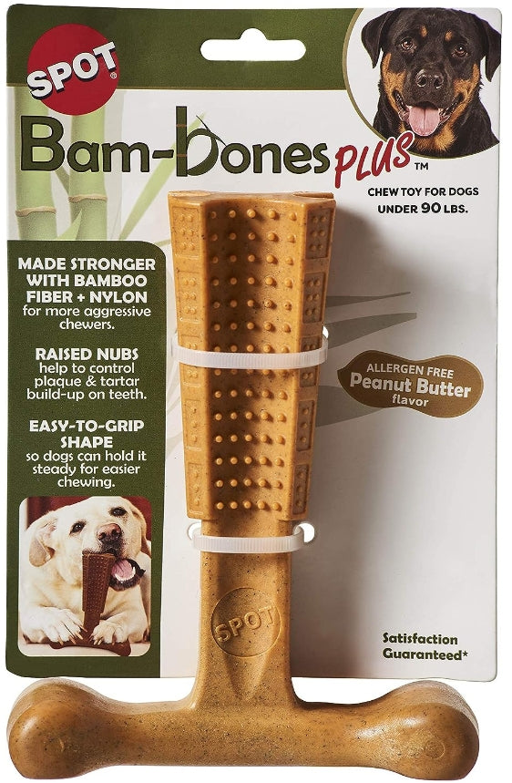 Spot Bambone Plus Peanut Butter Dog Chew Toy Large - PetMountain.com