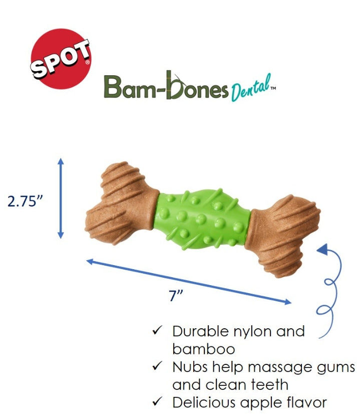 1 count Spot Bambone Peanut Butter Dental Bone Large