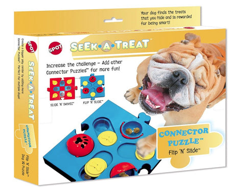 2 count Spot Seek-A-Treat Flip 'N Slide Connector Puzzle Interactive Dog Treat and Toy Puzzle