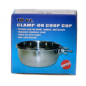 Spot Clamp On Coop Cup Stainless Steel - PetMountain.com