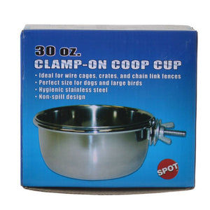 Spot Clamp On Coop Cup Stainless Steel - PetMountain.com