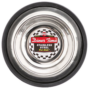 Spot Diner Time Stainless Steel No Tip Pet Dish - PetMountain.com