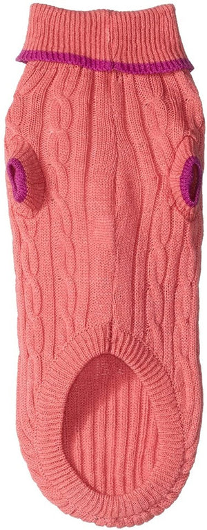 Fashion Pet Classic Cable Knit Dog Sweaters Pink - PetMountain.com