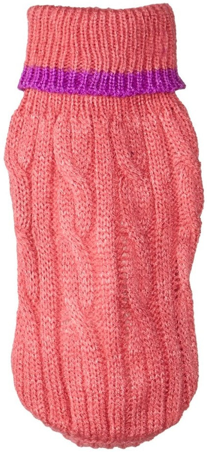 Fashion Pet Classic Cable Knit Dog Sweaters Pink - PetMountain.com