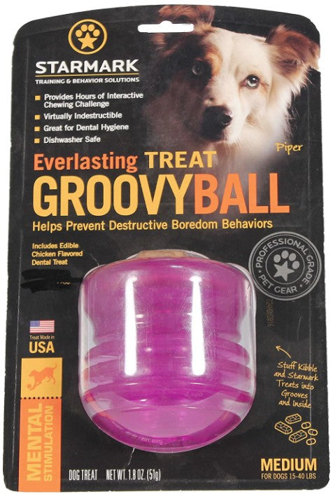 Starmark Everlasting Treat Groovy Ball Medium - PetMountain.com