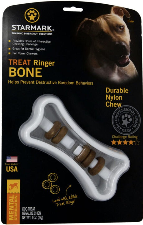 1 count Starmark Ringer Bone Treat Toy