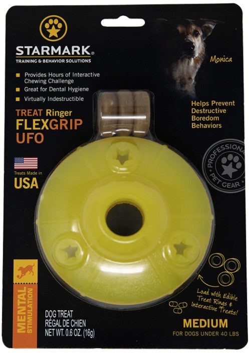 Starmark Flexgrip Ringer UFO Treat Toy Medium - PetMountain.com