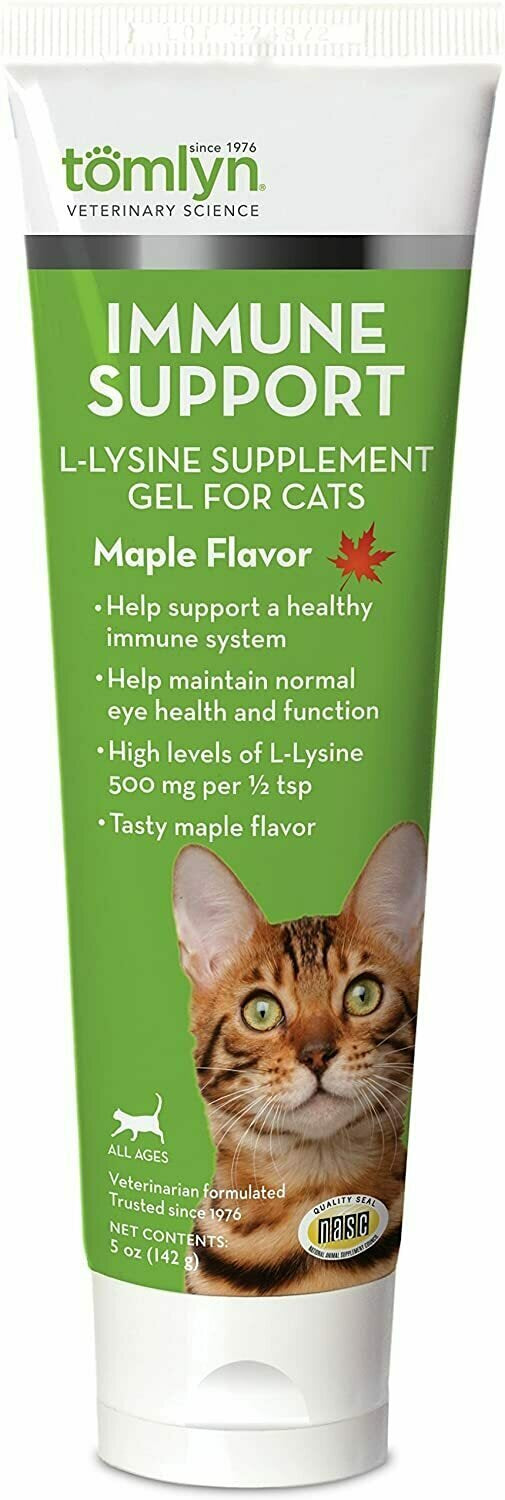 Tomlyn Immune Support L-Lysine Supplement Gel for Cats Maple Flavor - PetMountain.com