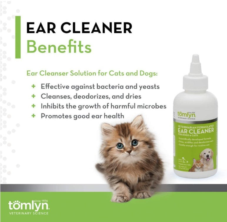 Tomlyn Veterinarian Formulated Ear Cleaner for Dogs and Cats - PetMountain.com