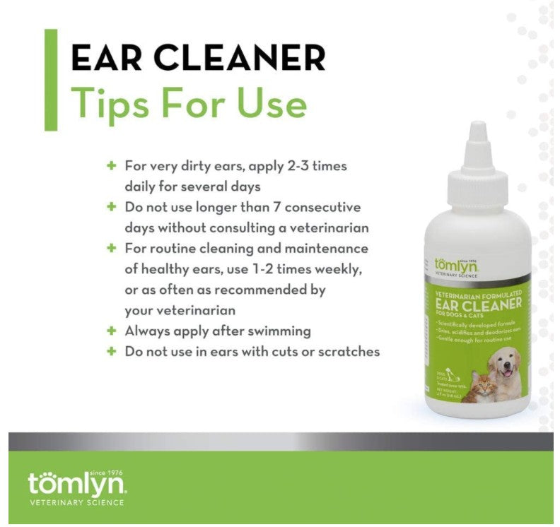 4 oz Tomlyn Veterinarian Formulated Ear Cleaner for Dogs and Cats