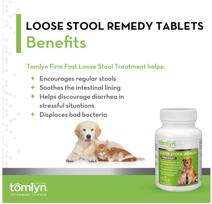 Tomlyn Firm Fast Loose Stool Remedy Supplement Tablet for Dogs and Cats - PetMountain.com