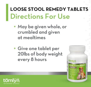 10 count Tomlyn Firm Fast Loose Stool Remedy Supplement Tablet for Dogs and Cats
