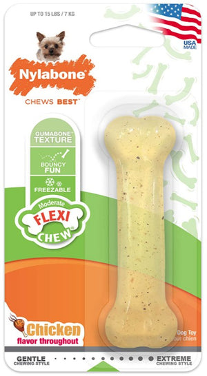 Nylabone Flexi Chew Bone Chicken Flavor Petite - PetMountain.com