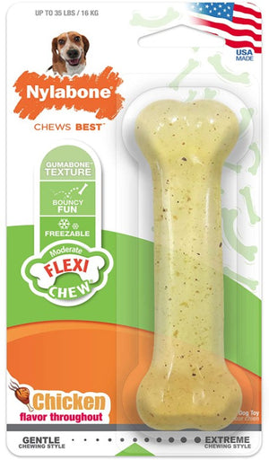 Nylabone Flexi Chew Bone Chicken Flavor Wolf - PetMountain.com