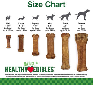 8 count (4 x 2 ct) Nylabone Natural Healthy Edibles Chew Dog Treats Roast Beef Regular