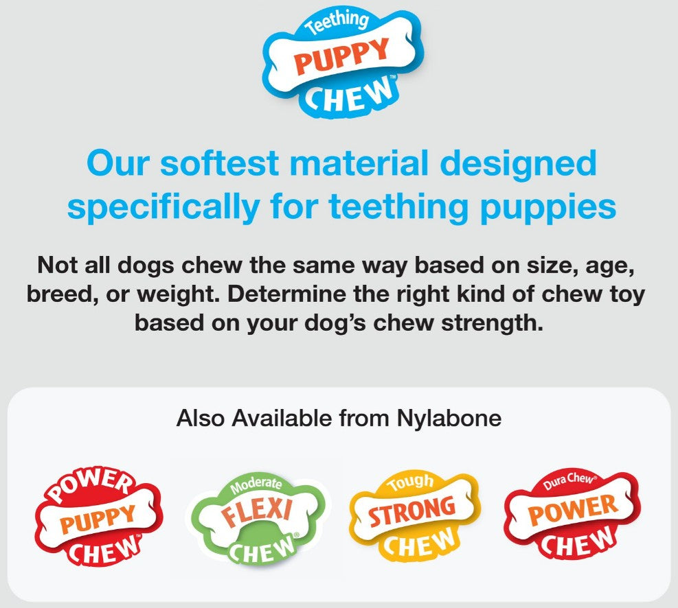 1 count Nylabone Puppy Teether Chew Toy Small Vanilla Flavor