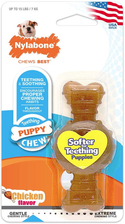 Nylabone Puppy Chew Ring Bone Chicken Flavor Petite - PetMountain.com