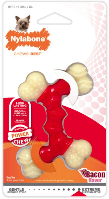 Nylabone Dura Chew Double Bone Bacon Flavor - PetMountain.com