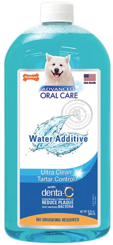 96 oz (3 x 32 oz) Nylabone Advanced Oral Care Water Additive Ultra Clean Tartar Control for Dogs