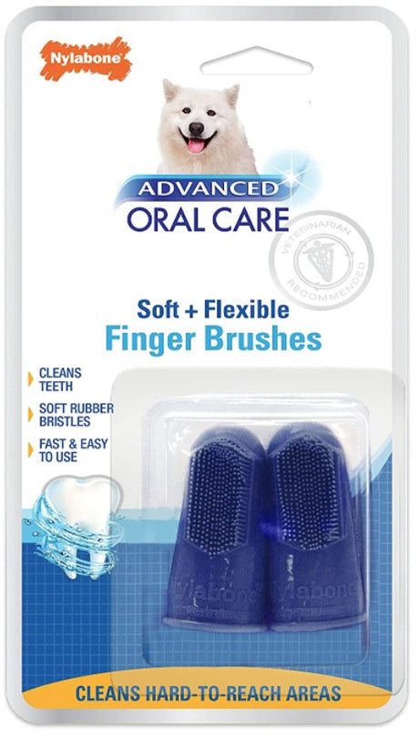 12 count (6 x 2 ct) Nylabone Advanced Oral Care Finger Brush