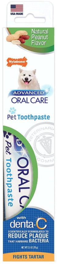 15 oz (6 x 2.5 oz) Nylabone Advanced Oral Care Natural Peanut Flavor Toothpaste for Dogs